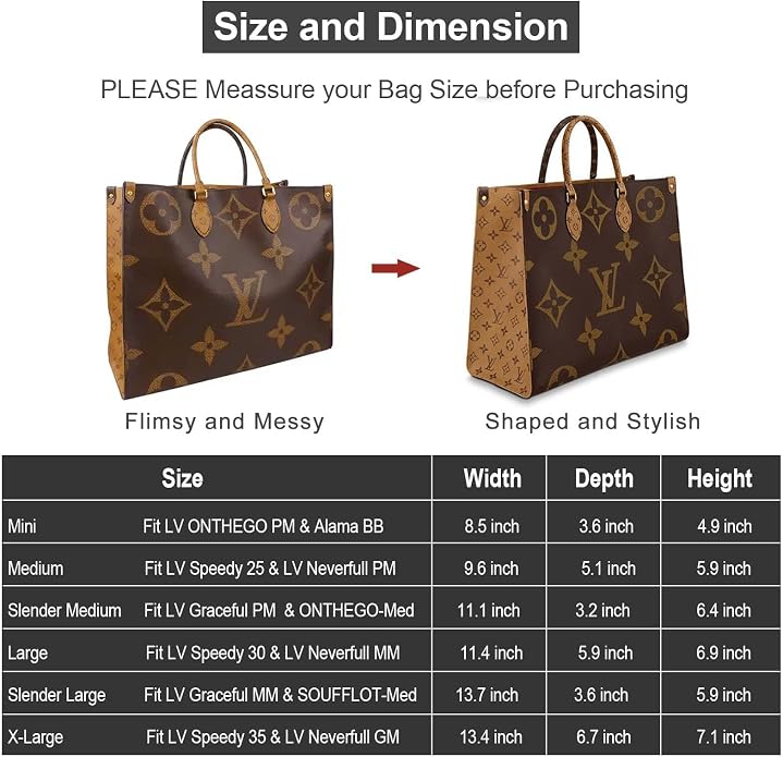 OMYSTYLE Purse Organizer Insert, Felt Tote Bag Organizer Insert with 5 Sizes, Handbag Dividers for Inside Purse, Compatible with Longchamp, Neverful, Speedy and More - Image 5