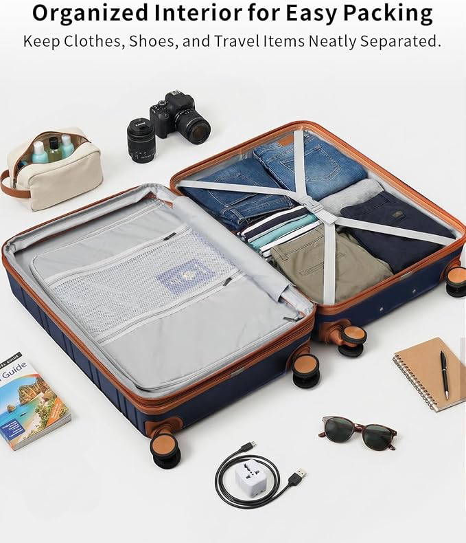 3 Piece Luggage Set, 20/24/28 Inch Expandable Luggage Sets with Spinner Wheels, ABS+PC Hardshell Suitcases, Suitcase Set with Double-Layer Explosion Zipper, TSA Lock - Image 7