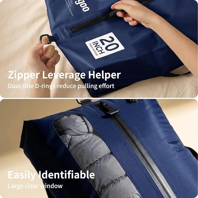 Vacuum Seal Bags for Travel with Pump, Navy, 20+20+28 | Reusable Nylon, Compression Packing Cubes, Space Saving for Carry-On Checked Suitcase & Backpack, Odor & Waterproof, 3 Pcs - Image 5