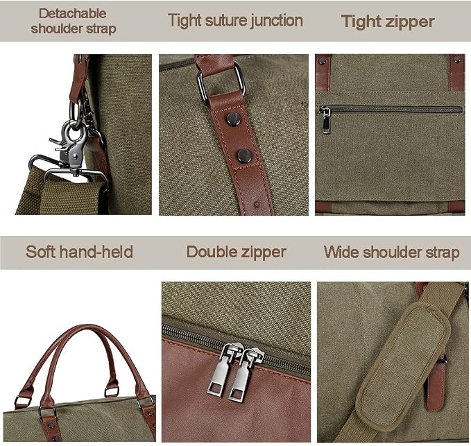 Weekender Overnight Bag Carry On Bag Travel Bag with Shoe Pouch - Image 5