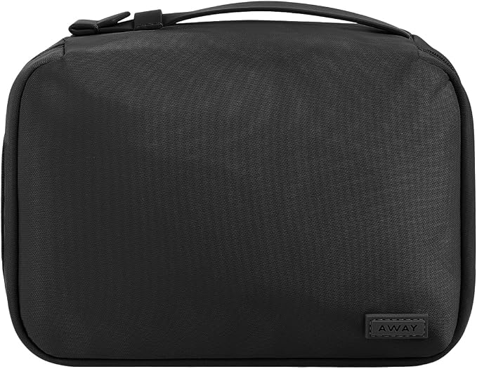 Away Small Toiletry Bag - Water-Repellent Travel Toiletry Bag with Clamshell Opening, Interior Compartments, Retractable Top Handle - Jet Black by Unknown