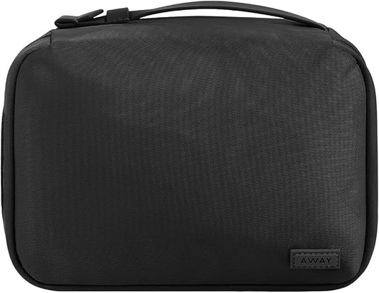 Away Small Toiletry Bag - Water-Repellent Travel Toiletry Bag with Clamshell Opening, Interior Compartments, Retractable Top Handle - Jet Black by Unknown
