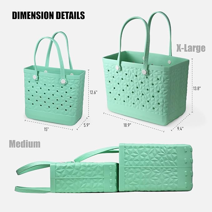 Rubber Beach Tote Bag Waterproof Tip-Proof Outdoor Tote Bag for the Beach Boat Pool Sports - Image 4