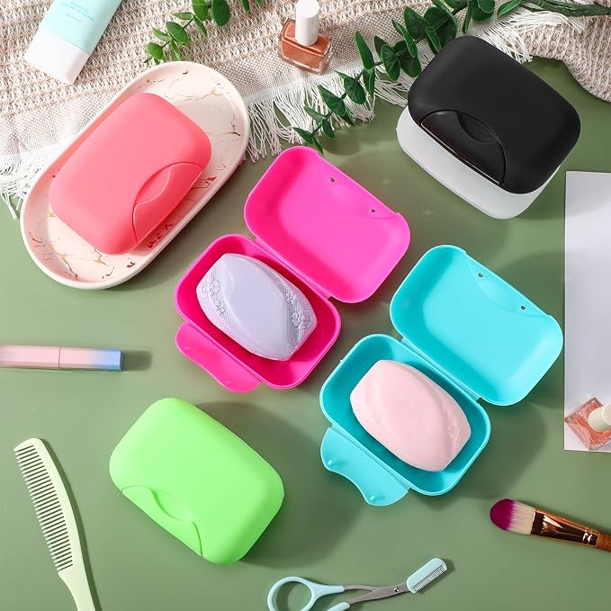 Nuogo 48 Pcs Soap Box Holder Bulk Portable Travel Soap Dish Case Plastic Leakproof Container for Home Bathroom Outdoor Camping Hiking Vacation Gym Shower - Image 4