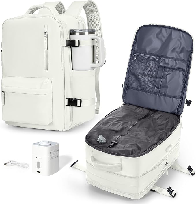 VGCUB Vacuum Backpack Travel with Pump, Vacuum Seal Compression Bags Laptop Backpack Personal Item by VGCUB