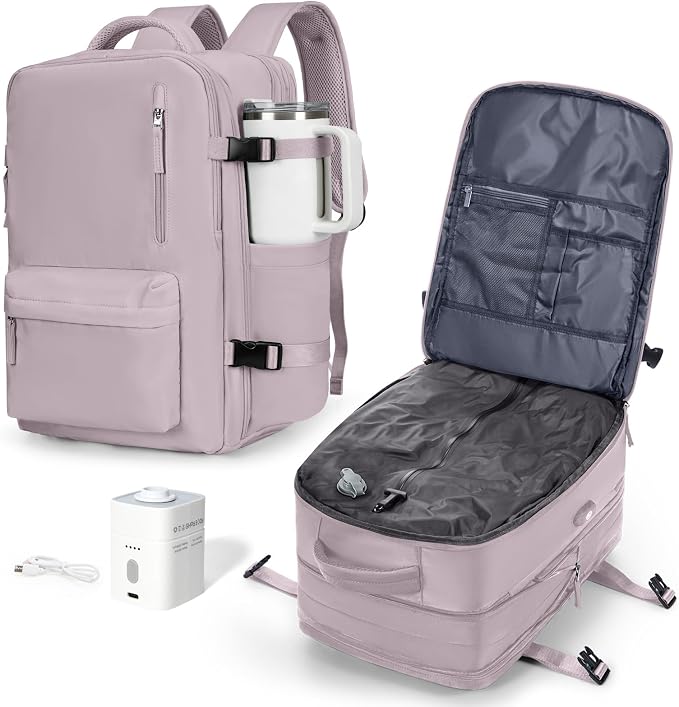VGCUB Vacuum Backpack Travel with Pump, Vacuum Seal Compression Bags Laptop Backpack Personal Item by VGCUB