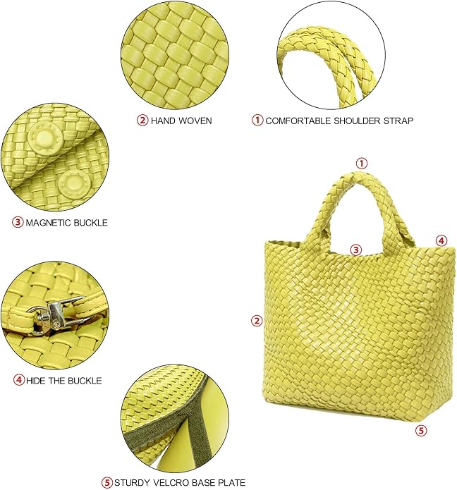 JINMANXUE Fashion Woven Bag Shopper Bag Travel Handbags and Purses Women Tote Bag Large Capacity Shoulder Bags - Image 6