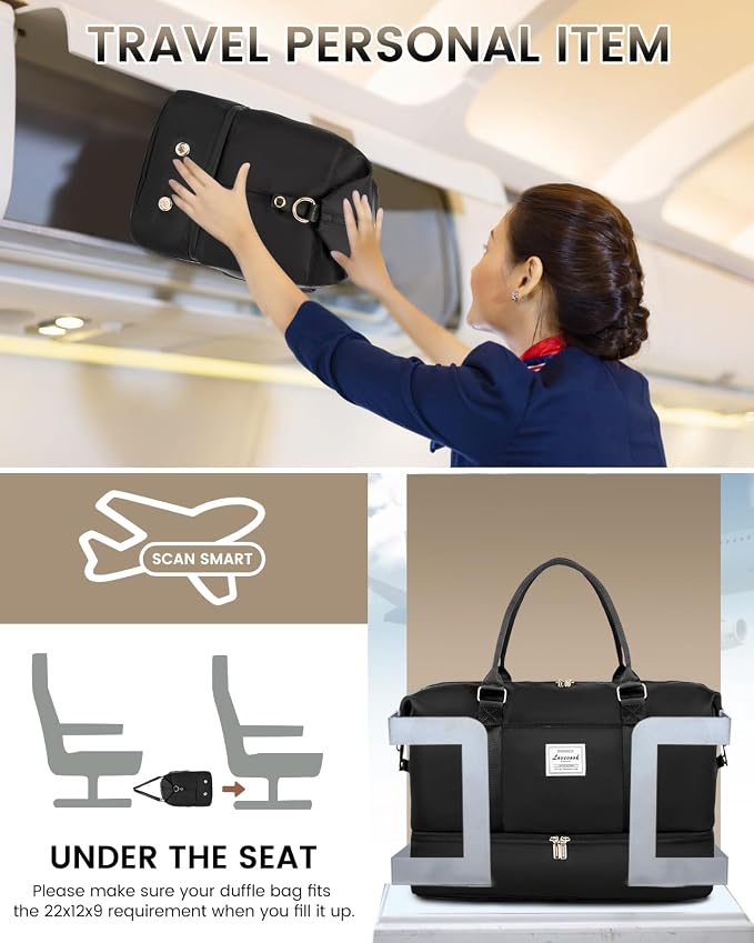 LOVEVOOK Travel Bag Weekender Bags for Women, Carry on Overnight with Shoe Compartment,Duffle Bag with Laptop Pocket,Hospital for Labor Delivery,Gym Tote with Toiletry - Image 4