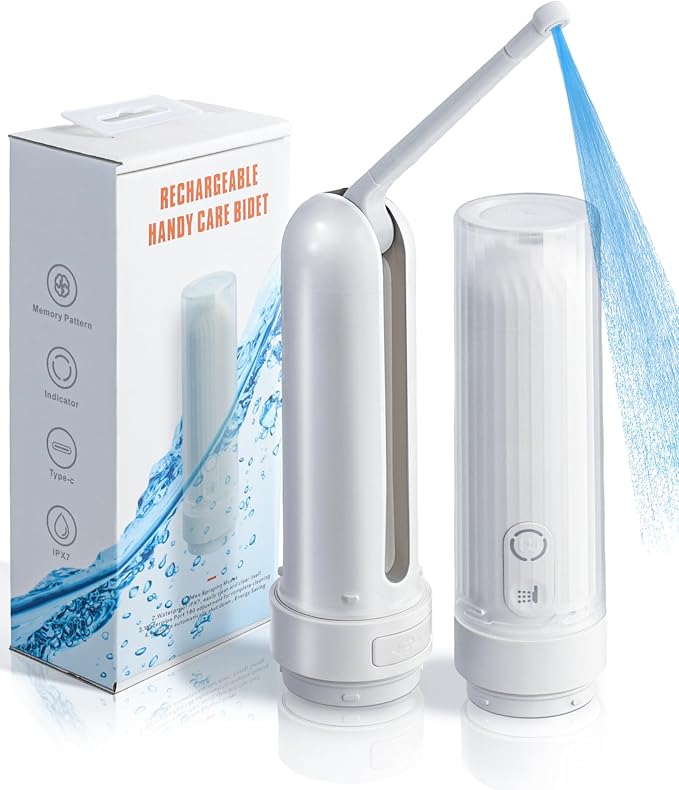 Rechargeable Electric Handheld Portable Bidet for Travel,Personal Hygiene Sprayer Bottle Buddy for Women & Men,Mobile Bidets Portatil for Toilet,High Pressure Foldable Compact USB-C Battery Powered