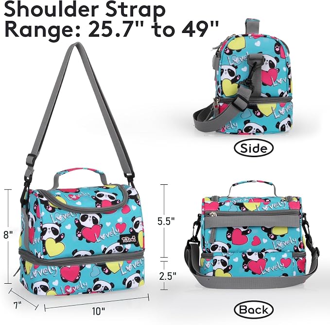 Tilami Rolling Backpack for Kids 18 Inch Double Handle Wheeled Bookbag for Boys & Girls for School & Travel,Panda - Image 7