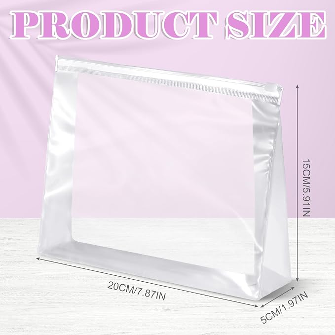 Xuniea 100 Pcs Mini Clear Makeup Bag PVC Small Travel Toiletry Organizer Pouches Bulk Waterproof Transparent Plastic Cosmetic Bag with Zipper for Women Men Travel(7.9'') - Image 2