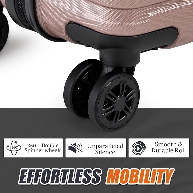 Cosbarn Luggage Sets 5 Piece Suitcases with Wheels, Suitcase Set ABS Hard Case Luggage with Spinner Wheels Durable Travel Luggage - Image 6