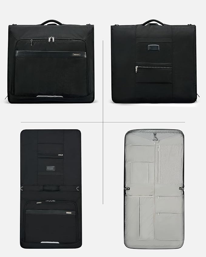 Hanke Premium Garment Bags for Travel, Business Travel Suit Bag with Wrinkle-Free System, Fits 4 Suits & 17.3'' Laptop, Carry On Garment Bag with Shoe Compartment, Shoulder Strap, Black - Image 10