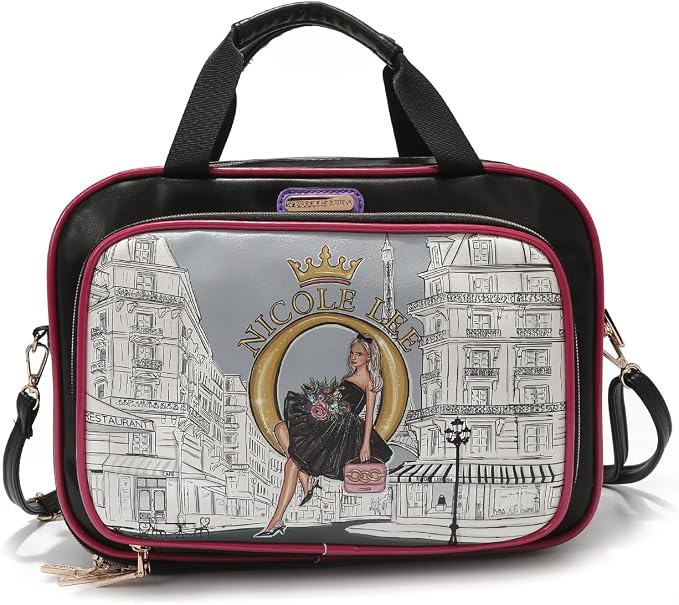 Nicole Lee Cosmetic Makeup Bag for Women - Multi Organization Toiletry Travel Bag with 5 Compartments (Dreaming the City) - Image 2