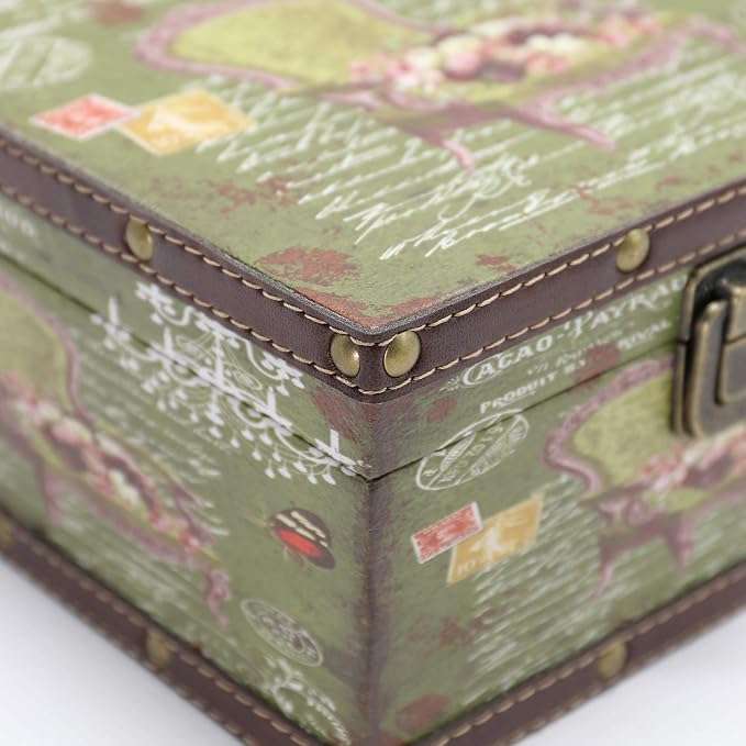 Jolitac Wood Storage Box Set of 3, Vintage Decorative Nesting Boxes Wooden Treasure Storage Crates With Latch, Home Decor Rustic Antique Boxes With Lid for Photos, Jewelry, Cash (Chair) - Image 9