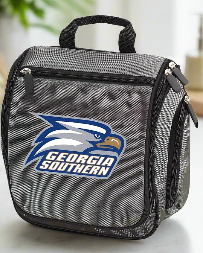 Broad Bay Georgia Southern Toiletry Bags Or Hanging GS Eagles Logo Travel Shaving Kits for Men (Gray) - Image 3