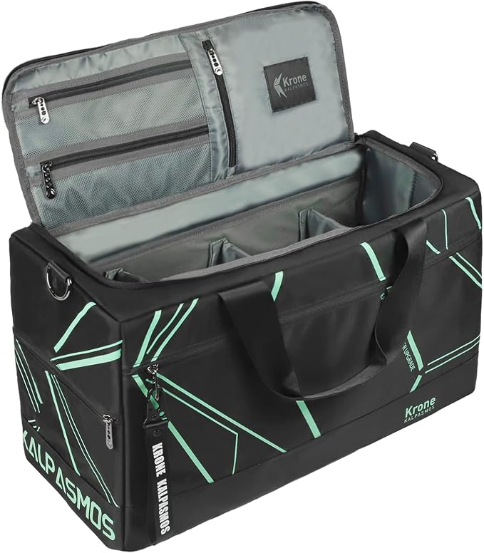 Sneaker Bag for Travel/Sneakerhead gift/, A Multi-functional Travel Duffel Bag with 3 Adjustable Dividers, & Shoulder Strap,Made of Nylon, Krone Kalpasmos Signature Edition, Future Neon Green by KRONEKALPASMOS