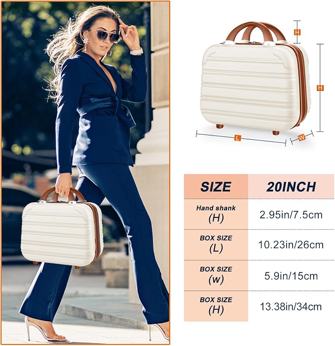 14 inch Hard Shell Makeup Train Case Portable PC ABS Mini Suitcase for Organizer Cosmetics Makeup Brushes Toiletry - Image 2
