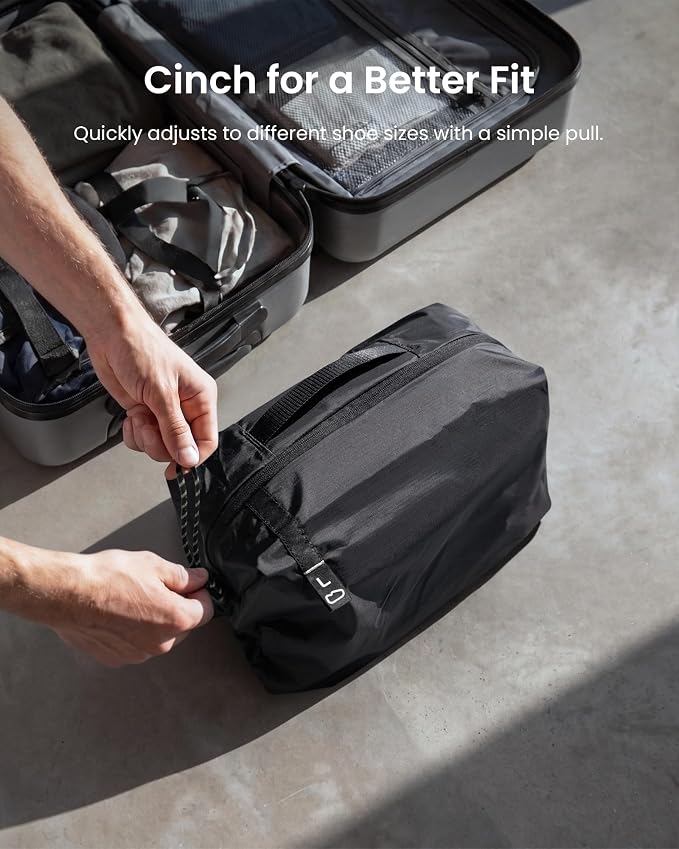 tomtoc Shoe Bag for Travel Packing, Fits Up to US Men’s 10/Women’s 11.5 | Odor-resistant Packing Organizer Pouch for Backpack Luggage Suitcase, Travel Essentials Storage for Daily Gym Use, M 1Pack - Image 4