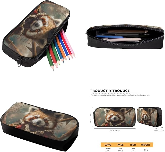 17 Inch Animal Pattern School Backpack And Lunch Box Set for Kids Lightweight Red Panda Print Backpack for Boys Girls Sturdy School Bag with Insulated Lunchbox Pencil Case Student Bookbag - Image 6