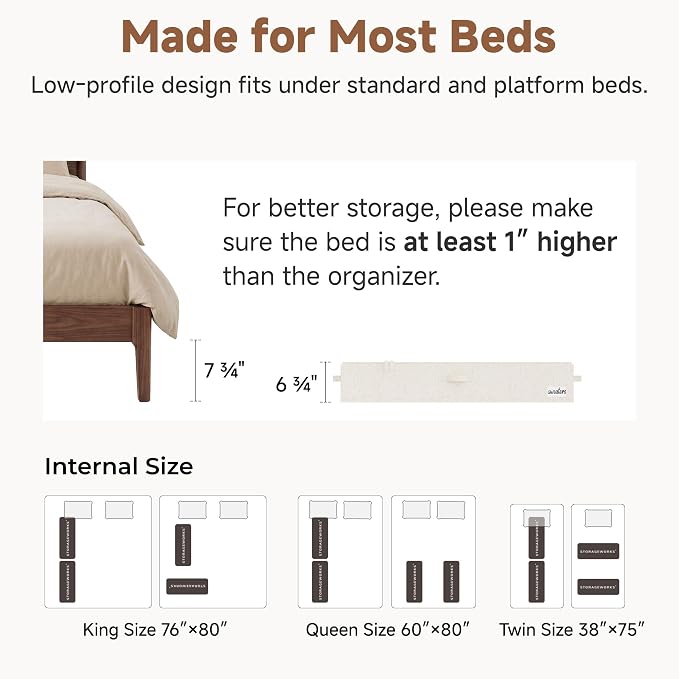 StorageWorks Under Bed Storage Containers - Extra Large Underbed Storage with Handles and Label Holder, 2 Pack Ultra-thick Fabric Underbed Bins, Closet Organizer for Clothes, Blankets, Sweater - Image 6