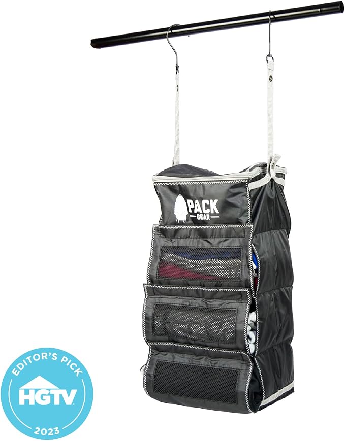 Pack Gear Hanging Luggage Organizer - Our Carry On Closet Insert Fits Any Carry-On - Our Hanging Luggage Organizer Uses Velcro to Allow Instant Access to your Clothes (Mesh Black, Carry-On Size) - Image 9