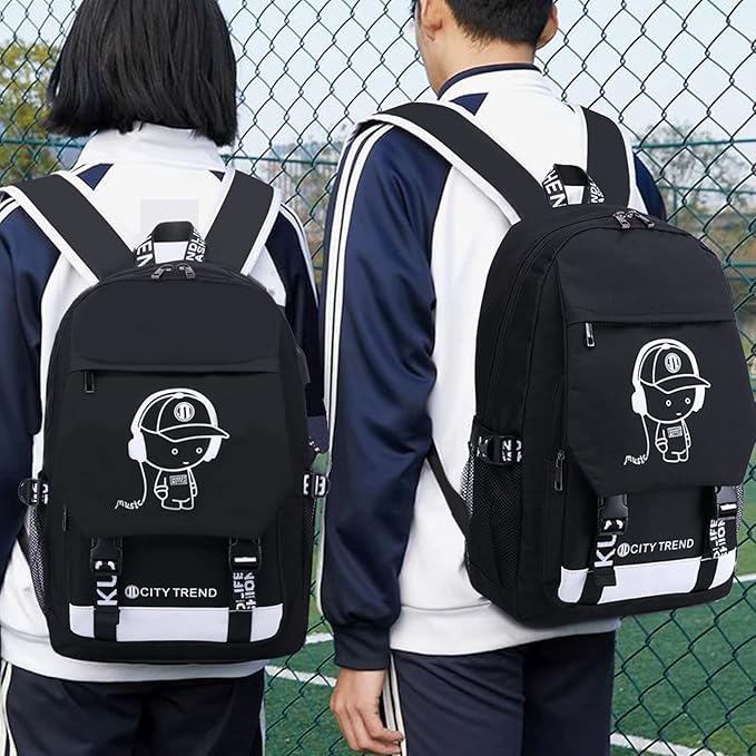 Asge Large Teens School Backpacks Waterproof Nylon Football Printing for 8-15 Years Boys & Girls - Image 3