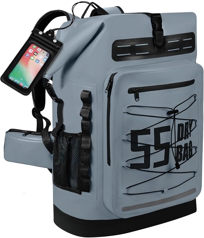 MORXPLOR Dry Bag Waterproof,5L/10L/20L/30L/40L/55L Roll Top Dry Bag Backpack with WaterProof Phone Case for Swim,Kayak by MORXPLOR