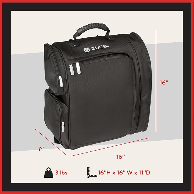Zuca Artist Backpack - Black, Durable & Spill-Resistant Professional MakeUp Artist Bag, Dual Vinyl-Lined Pouches for Secure, Organized MakeUp Supply Storage - Image 2