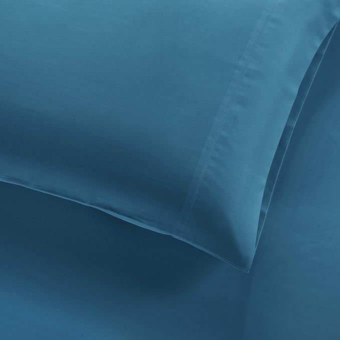 100% Supima Cotton 600 Thread Count Queen Pillowcases Set of 2, Luxury Hotel Pillow Cases,Soft & Silky Sateen Weave, Premium Quality Queen Pillowcase 2 Pieces (Peacock Blue, Standard) - Image 6