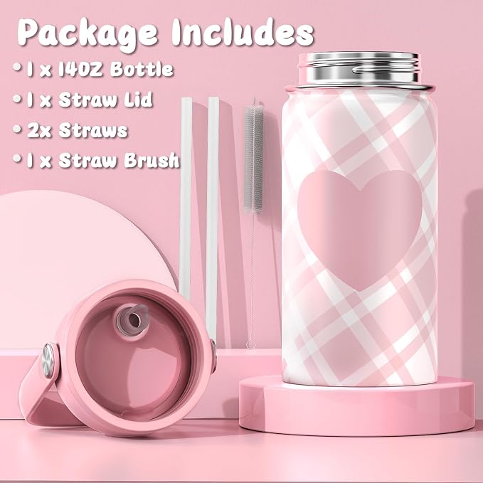 ACESAK Backpack for Girls with Insulated Water Bottle, Bookbag Backpack for Girls Kids, 14oz Kids Water Bottle Stainless Steel, Lunch Bag & Pencial Case, Back To School Gift (Pink) - Image 5