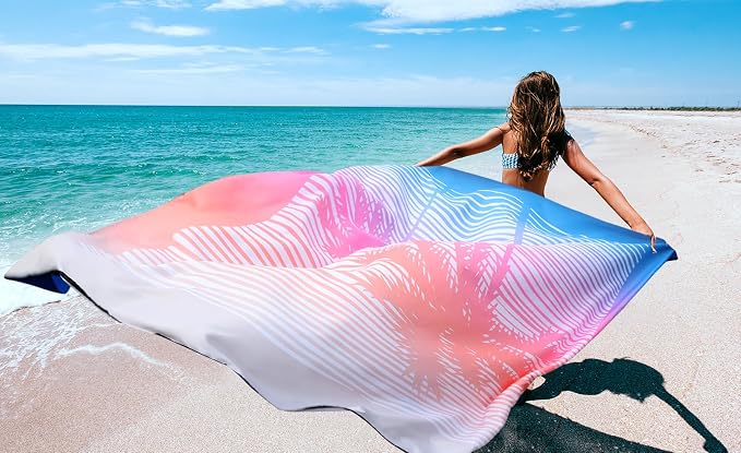 WIWIGO Beach Blanket Waterproof Sandproof Beach Mat 79" X 83"/10'x9'for 2-8 Adults Quick Drying Outdoor Picnic Mat Beach Accessories for Travel, Camping, Hiking - Image 6