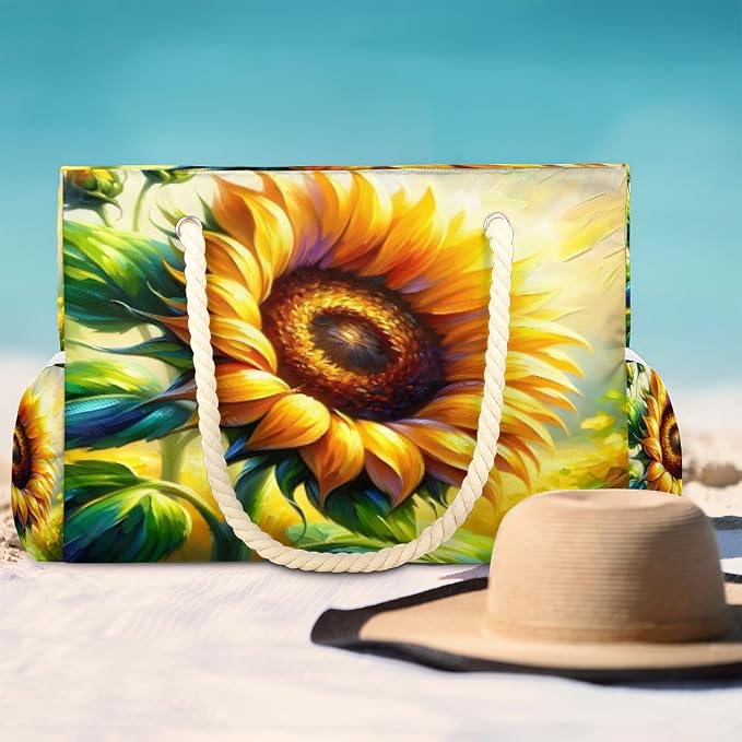 Large Beach Bag with Zipper Beach Bags for Women Water Resistant Swim Pool Bag - Image 3