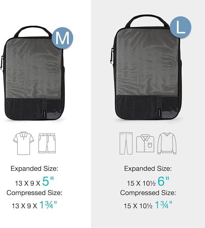 BAGSMART 6 Set /4 Set/2 Set Compression Packing Cubes for Travel, Lightweight Luggage Organizer Bags, Durable Space Saver Bags Travel Essentials - Image 2