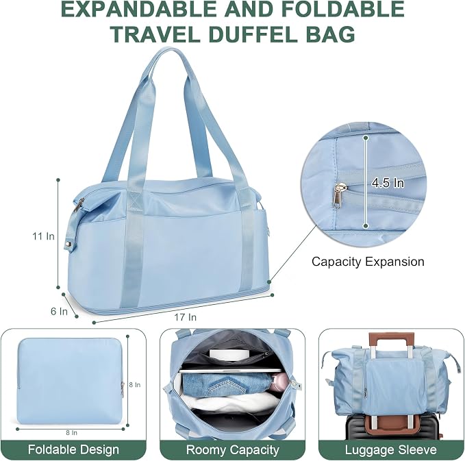 RDTGO Travel Backpack For Women,Personal Item Travel Bag Fits 17" Laptop,Flight Approved Carry-On Backpack, Hiking Backpack,Waterproof Outdoor College Casual Daypack (Blue) - Image 5