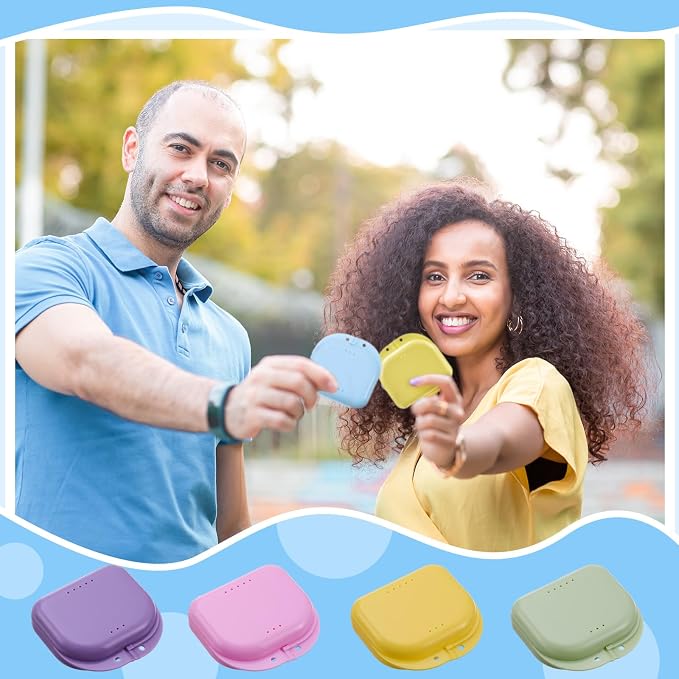 Sherr Dental Retainer Case with Holes,90 Pcs,12 Pastel Color - Image 5