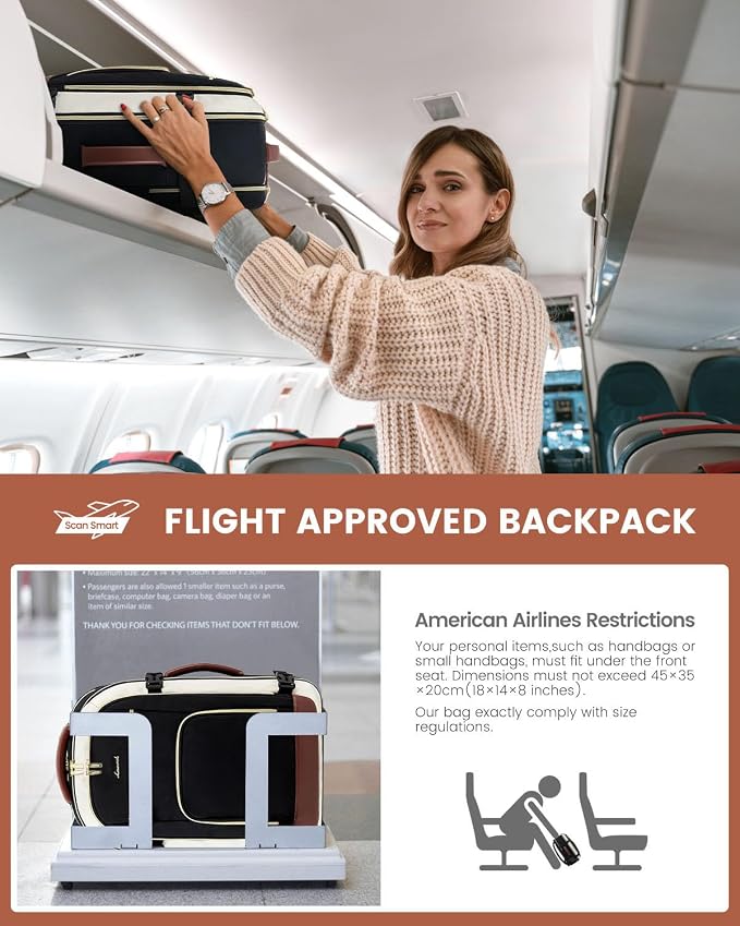 LOVEVOOK Carry On Travel Backpack for Women Flight Approved, 40L Large Personal Item Backpack Travel Bag for Airplanes, Business 17 Inch Laptop Backpack, Weekender Overnight Daypack, with 2 Cubes - Image 7