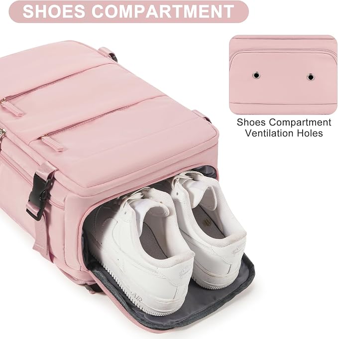 Travel Backpack for Women Airline Approved Carry on Backpack for Airplanes Mochila De Viaje Personal Item Travel Bag Spirit Airlines Personal Item Bag 18x14x8 Backpack for Traveling on Airplane Pink - Image 6