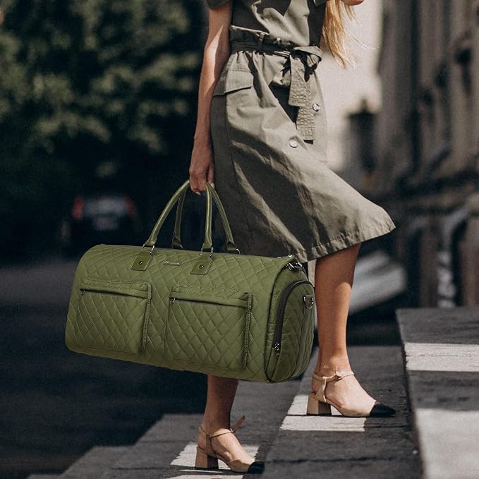 Womens Convertible Garment Bags for Travel, Modoker Waterproof Carry On Garment Bag Garment Duffel Bag - 2 in 1 Hanging Suitcase Suit Travel Luggage Bag, Green - Image 6