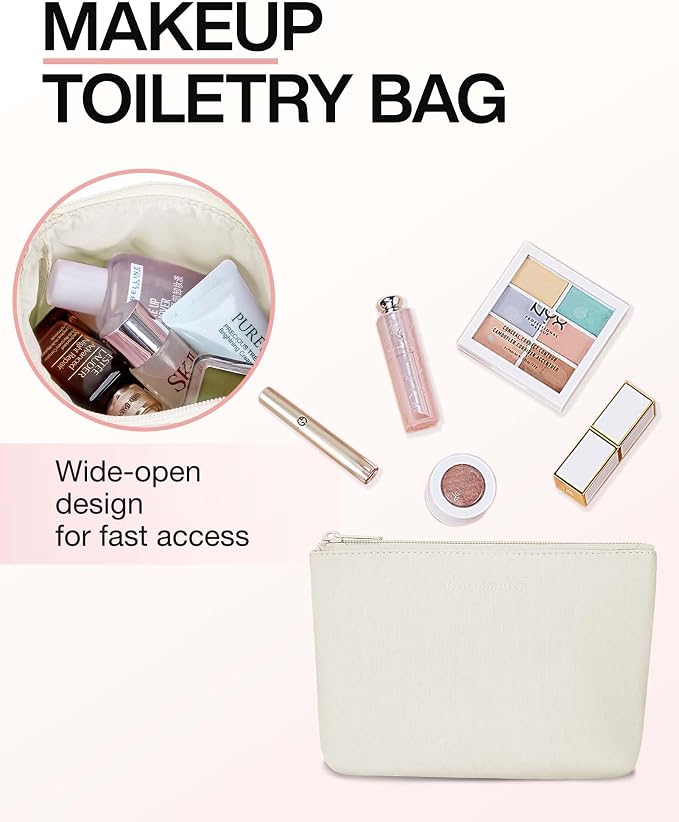 Weekender Bags for Women, BAGSMART Travel Duffel Bags with Shoe Compartment,Personal Item Travel Bag for Airlines, Carry on Overnight Tote Bag with Toiletry Bag (Light Beige,2pcs) - Image 7