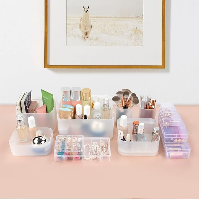 OCHEAL Makeup Organizer Case,Stackable Clear Makeup Organizer Holder, Multi-size Makeup Case Vanity Storage Holder Set for Makeup, Jewelry, toiletries,Makeup Artist Must Have - Image 8
