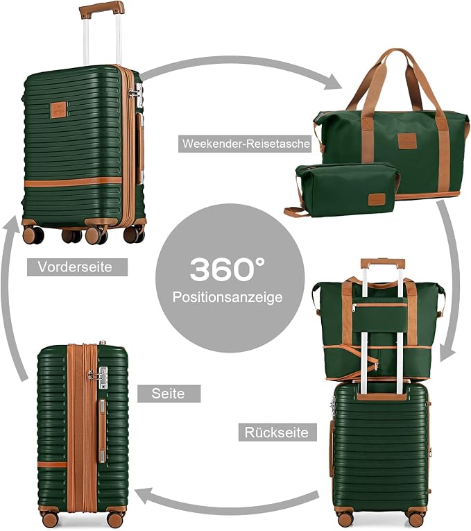 Joyway 28 Inch Large Luggage Hardside Suitcase with Spinner Wheel, Lightweight 3 Piece Suitcase Set with TSA Lock(Green) - Image 2
