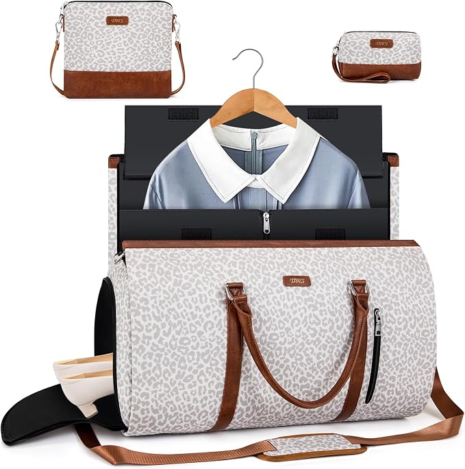 Convertible 2-in-1 Garment Bags for Travel, Carry On Garment Duffle Bag With Shoe Compartment Large Weekender Bag for Women Men Hanging Suitcase Suit Travel Duffel Overnight Bags 4pcs Set - Image 8