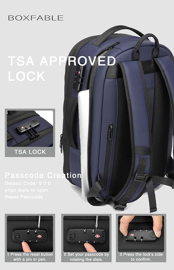 Vacuum Seal Travel Backpack 45L with Pump - Expandable Air Compression System, Water-Resistant Business TSA Lock, Laptop Backpack, Carry-On Suitcase Luggage, Gifts for Men - Image 9