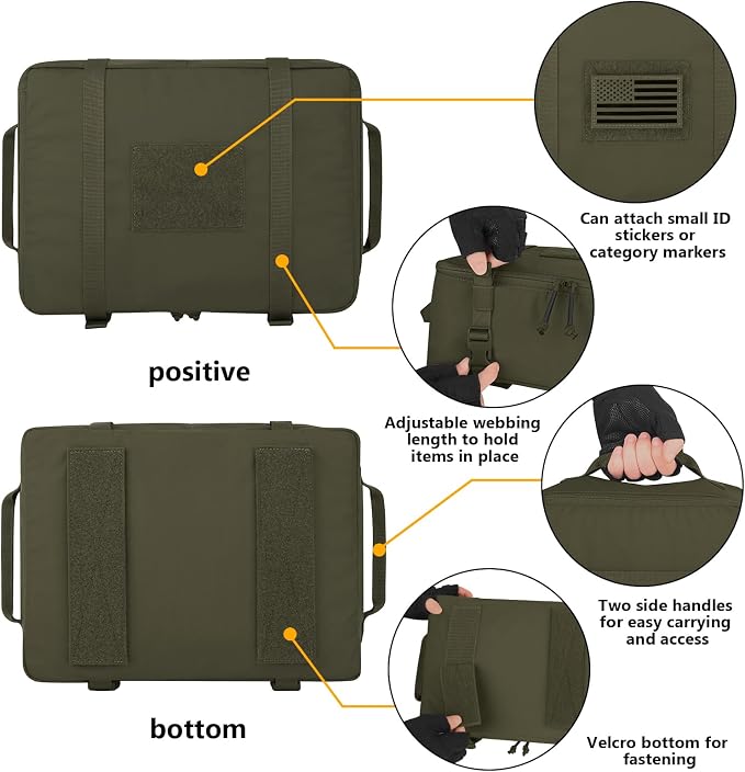 PETAC GEAR 4 PCS Tactical Modular Packing Cubes with Waterproof Material, Large Capacity Storage Bag, Easy Clean Outdoor Travel Organize Storage Pouches Bags (RG) - Image 6