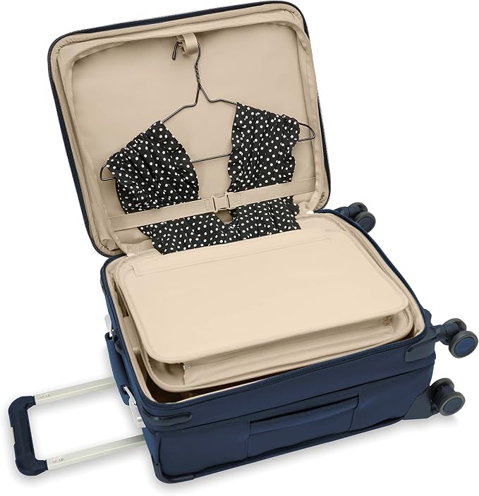 Briggs & Riley Global 21" Carry On Expandable Spinner - Luggage for International Travel, Suitcases with Wheels, Softside Rolling Bag for Men & Women, Self-Repairing Zipper - Baseline Collection, Navy - Image 15