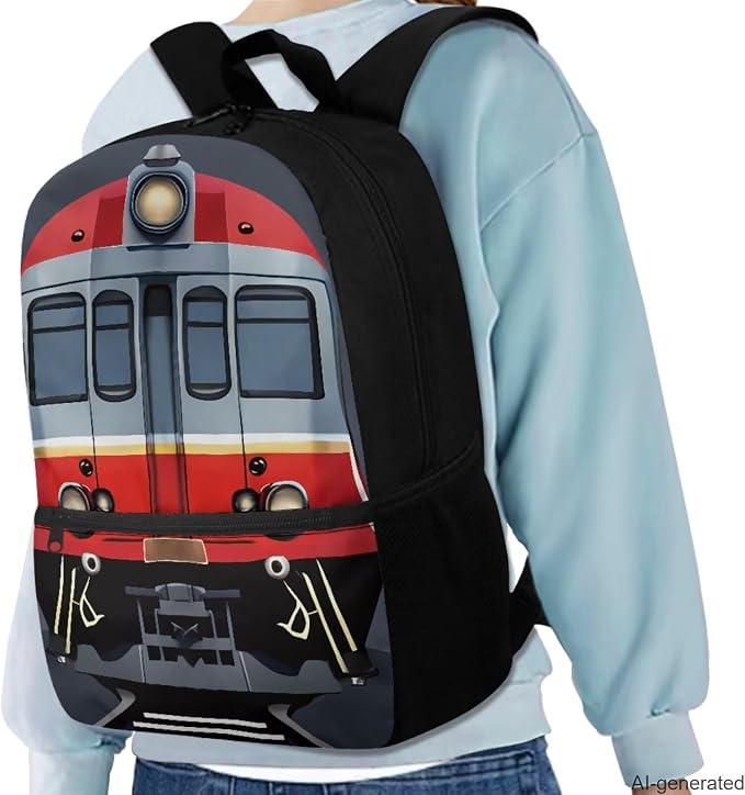 Train Kids Backpack Set, Lightweight School Backpack with Lunch Bag Large Capacity Elementary Bookbag for Boys School Bag for Primary School High School - Image 2