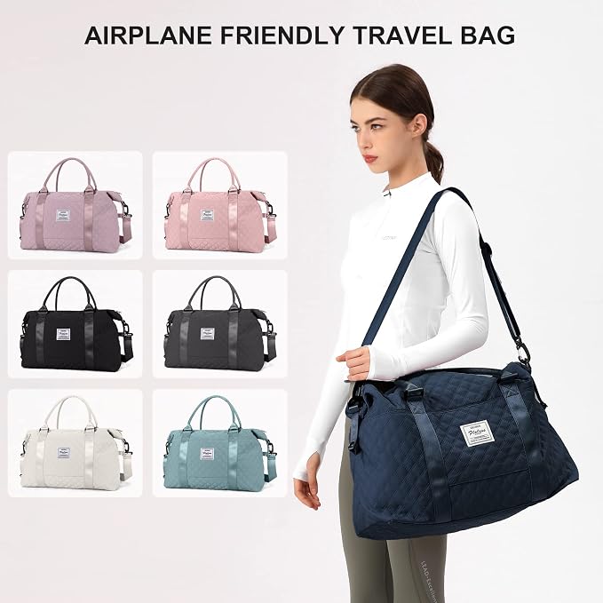 Travel Duffel Bag, Carry On Overnight Weekender Bags for Women | Travel Bag with Wet Pocket & Trolley Sleeve, For Spirit Airlines 18x14x8 Personal Item Bag - Image 2
