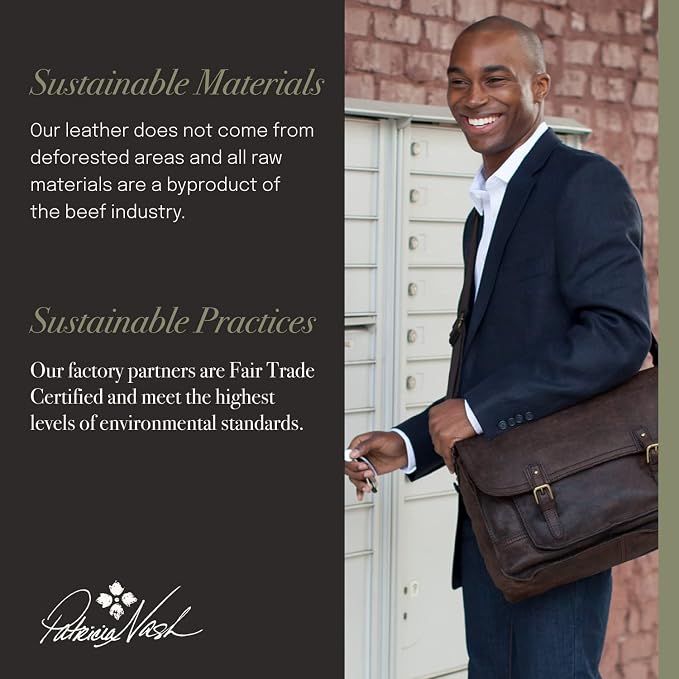 Patricia Nash Travel Toiletry Bag for Men - Heritage Leather Travel Case, Dopp Kit for Men, Full Grain Handcrafted Leather, Toiletry Bag, Stylish Travel Case, Brushed Brass Hardware, Zipper Closure - Image 4