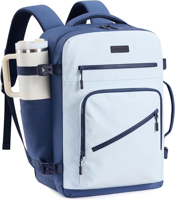 LOVEVOOK 40L Travel Backpack for Women Men, Airline Approved Carry On Luggage, Multi-Pocket TSA Personal Item Bag fits 17 Inch Laptop, Waterproof Weekender Overnight Suitcase Travel Essentials by LOVEVOOK